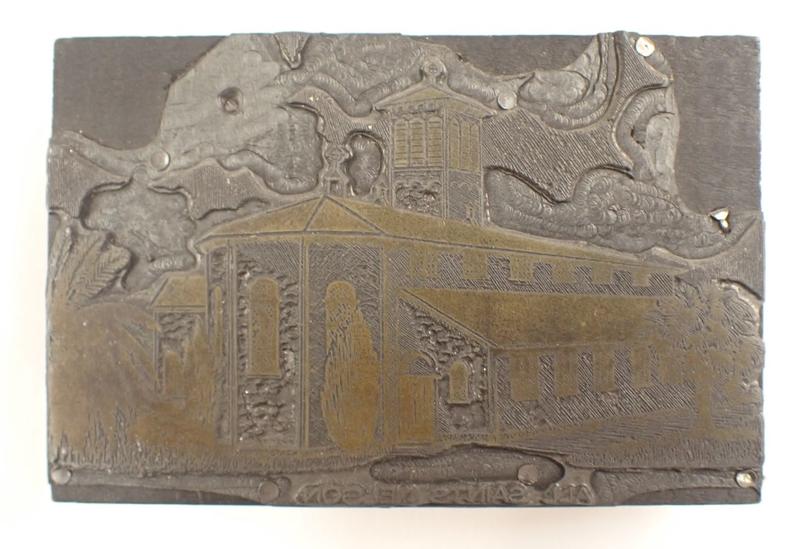 Printing block, All Saints Church Nelson, East End