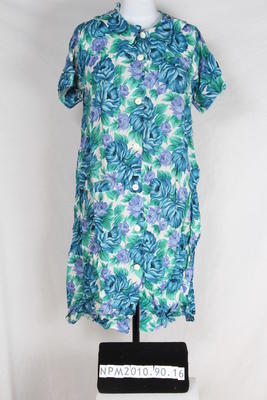 Dress, Blue and Purple Floral Pattern